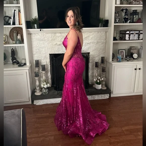 Pink Jovani Prom Size 10, worn
